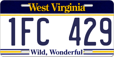WV license plate 1FC429