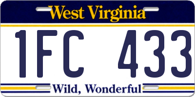 WV license plate 1FC433