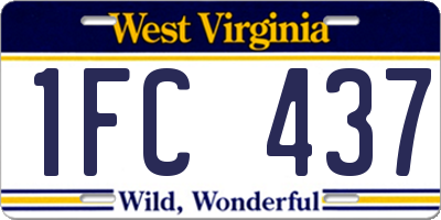 WV license plate 1FC437