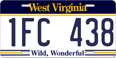 WV license plate 1FC438