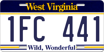 WV license plate 1FC441