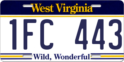 WV license plate 1FC443