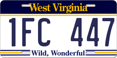 WV license plate 1FC447