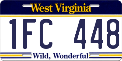 WV license plate 1FC448
