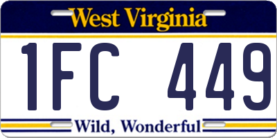 WV license plate 1FC449