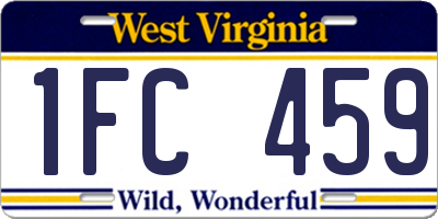 WV license plate 1FC459
