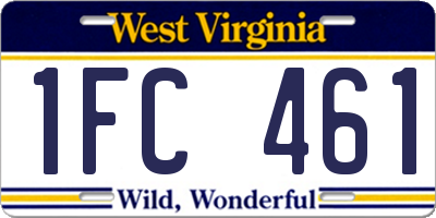 WV license plate 1FC461