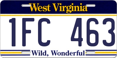 WV license plate 1FC463