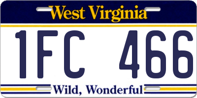 WV license plate 1FC466