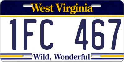 WV license plate 1FC467