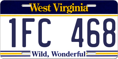 WV license plate 1FC468