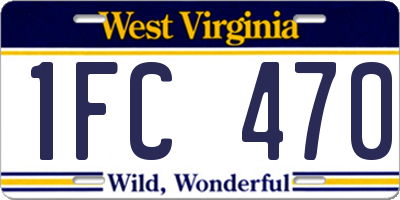 WV license plate 1FC470