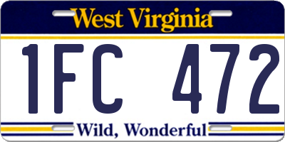 WV license plate 1FC472