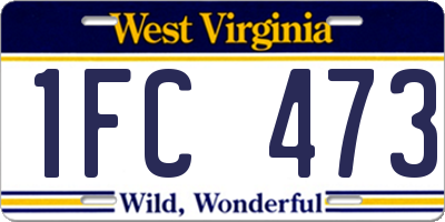WV license plate 1FC473