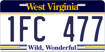 WV license plate 1FC477