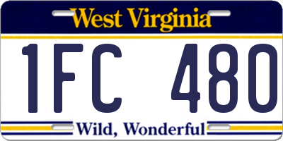 WV license plate 1FC480