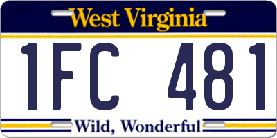 WV license plate 1FC481