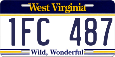 WV license plate 1FC487