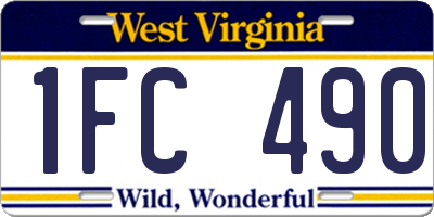 WV license plate 1FC490