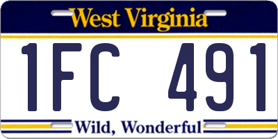 WV license plate 1FC491
