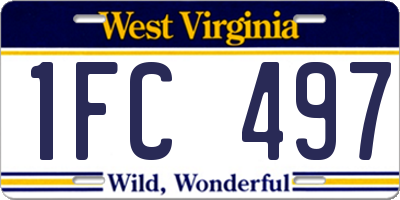 WV license plate 1FC497