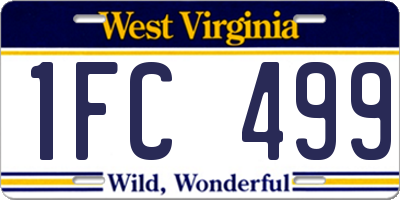 WV license plate 1FC499