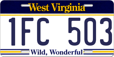 WV license plate 1FC503