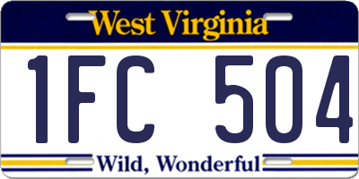 WV license plate 1FC504