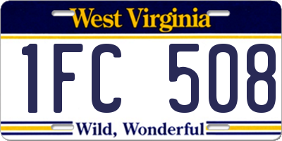 WV license plate 1FC508