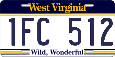 WV license plate 1FC512