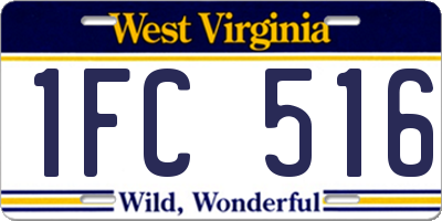 WV license plate 1FC516