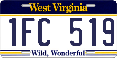 WV license plate 1FC519