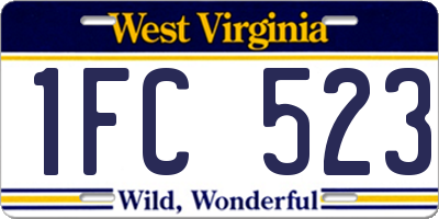 WV license plate 1FC523