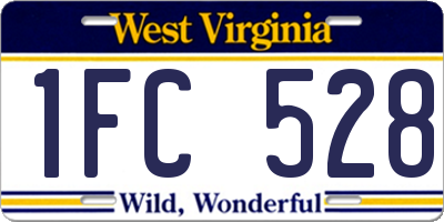 WV license plate 1FC528