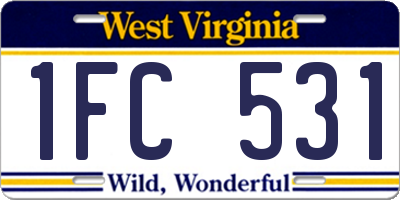 WV license plate 1FC531