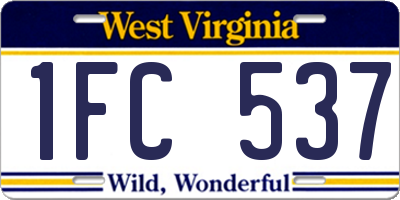 WV license plate 1FC537