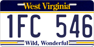 WV license plate 1FC546