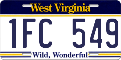 WV license plate 1FC549