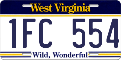 WV license plate 1FC554