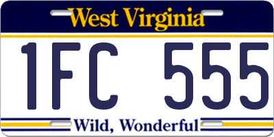 WV license plate 1FC555