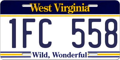 WV license plate 1FC558