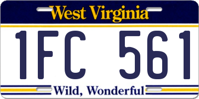 WV license plate 1FC561