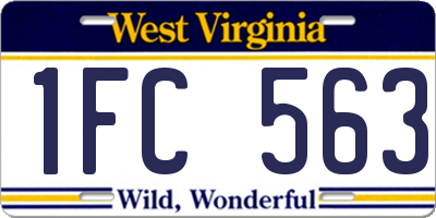 WV license plate 1FC563