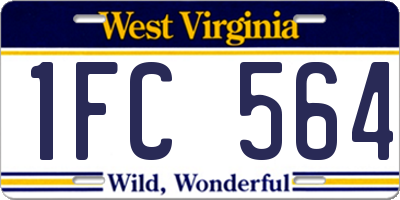 WV license plate 1FC564