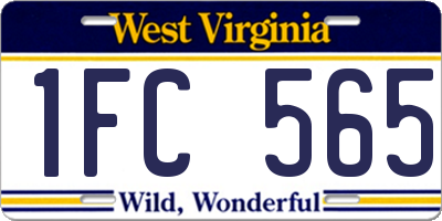 WV license plate 1FC565