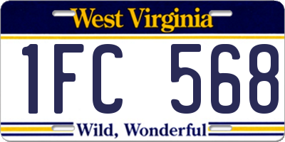 WV license plate 1FC568