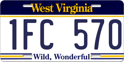 WV license plate 1FC570
