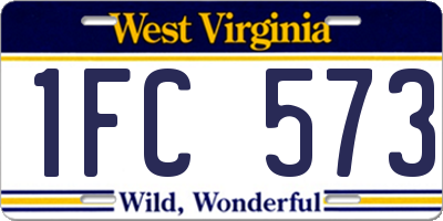WV license plate 1FC573