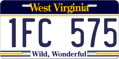 WV license plate 1FC575