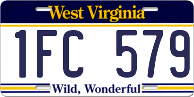 WV license plate 1FC579